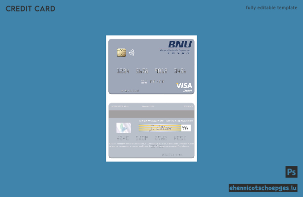 Beispielvorschau für eine Visa-Debitkarte der Banco Nacional Ultramarino von Timor-Leste